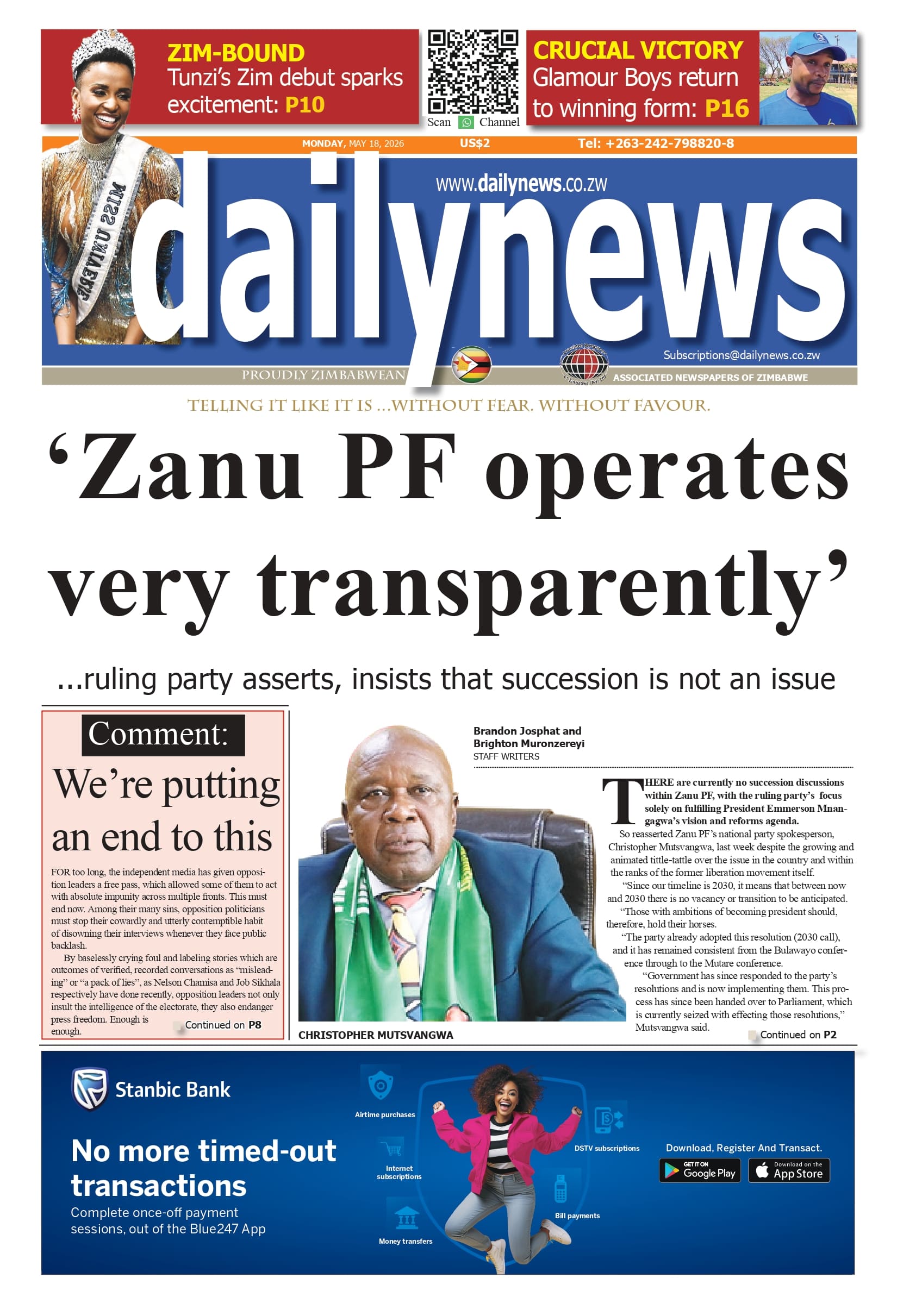 Monday 18 May 2026